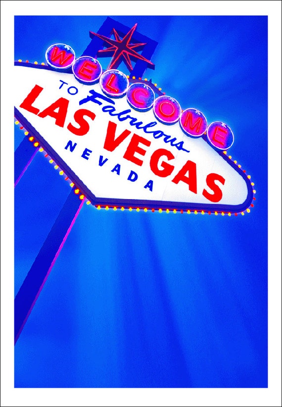 Las Vegas Sign Photo Note Card, Nevada Vegas Baby