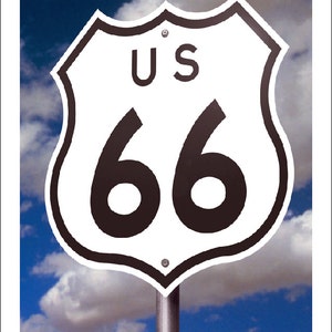 route 66 sign photo, route 66 card, road sign, route 66, color photo note card, blank inside, route 66 sign near tucumcari, new mexico