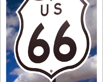 route 66 sign photo, route 66 card, road sign, route 66, color photo note card, blank inside, route 66 sign near tucumcari, new mexico