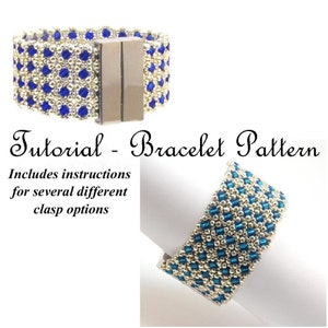 Beading Tutorial Stained Glass Window Bracelet, Beading pattern with Cube Beads, 8/0's, and 11/0's - Right Angle Weave Bracelet Pattern, PDF