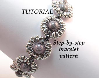 Eclipse Beaded Bracelet Tutorial: Beginner Superduo Pattern (PDF)