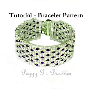 Beading Tutorial Ruffles Bracelet, Beading pattern with Superduo or Twin Beads 8/0's and 15/0's - Beaded Bracelet Pattern, PDF