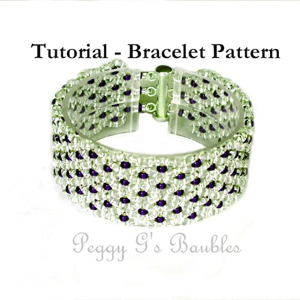 Beading Tutorial Ruffles Bracelet, Beading pattern with Superduo or Twin Beads 8/0's and 15/0's - Beaded Bracelet Pattern, PDF