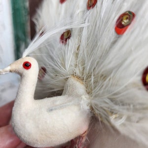 Miniature Peacock Feather Birds - Peacock Pick - Real Feather Peacock - Red Peacock - White Peacock - Peacock Picks - Birds