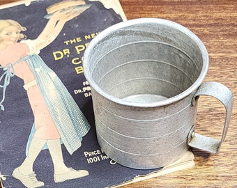 Vintage Aluminium Measuring Cup - 1 Cup Aluminum Liquid Measuring Cup - Primitive Measuring Cup