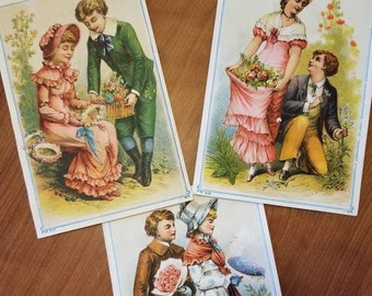 Victorian Era Trade Cards - 1886 Square Splended - For Sale by W.H. Heslop Unadilla New York - Stove Trade Card - Antique Ephemera