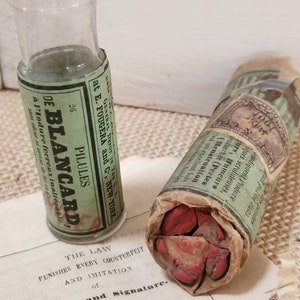 Antique Medicine Bottle - Antique Apothecary Jar - PARIS 1901 Pilules De Blancard - Antique French Pharmacy Advertising - Apothecary Bottle