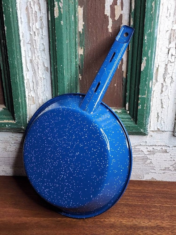 Vintage Blue and White Speckled Enamel Cookware 