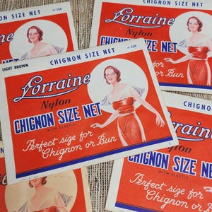 1 Vintage Hair Net - Vintage Beauty Supply - Retro Hair Net - Light Brown No 150 Hair Net - Lorraine Nylon Chignon Size Net - Woolworths