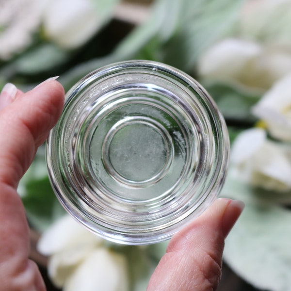 Vintage Clear Glass Coaster Caster Floor Protector For Furniture - 2 1/4" Inside Diameter - One Hazel Atlas Caster - Floor Caster - 1