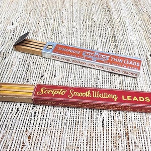 Vintage Pencil Leads: Mikado Silvered Ends & Scripto Yellow Leads