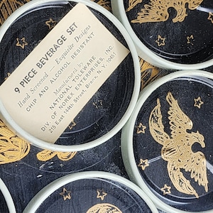 Vintage Americana Beverage Set: Eagle & Shield, National Toleware