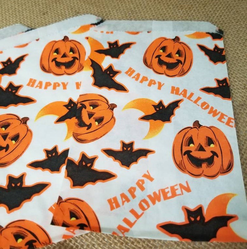 Vintage Halloween Treat Bags Halloween Trickortreat Bags Etsy