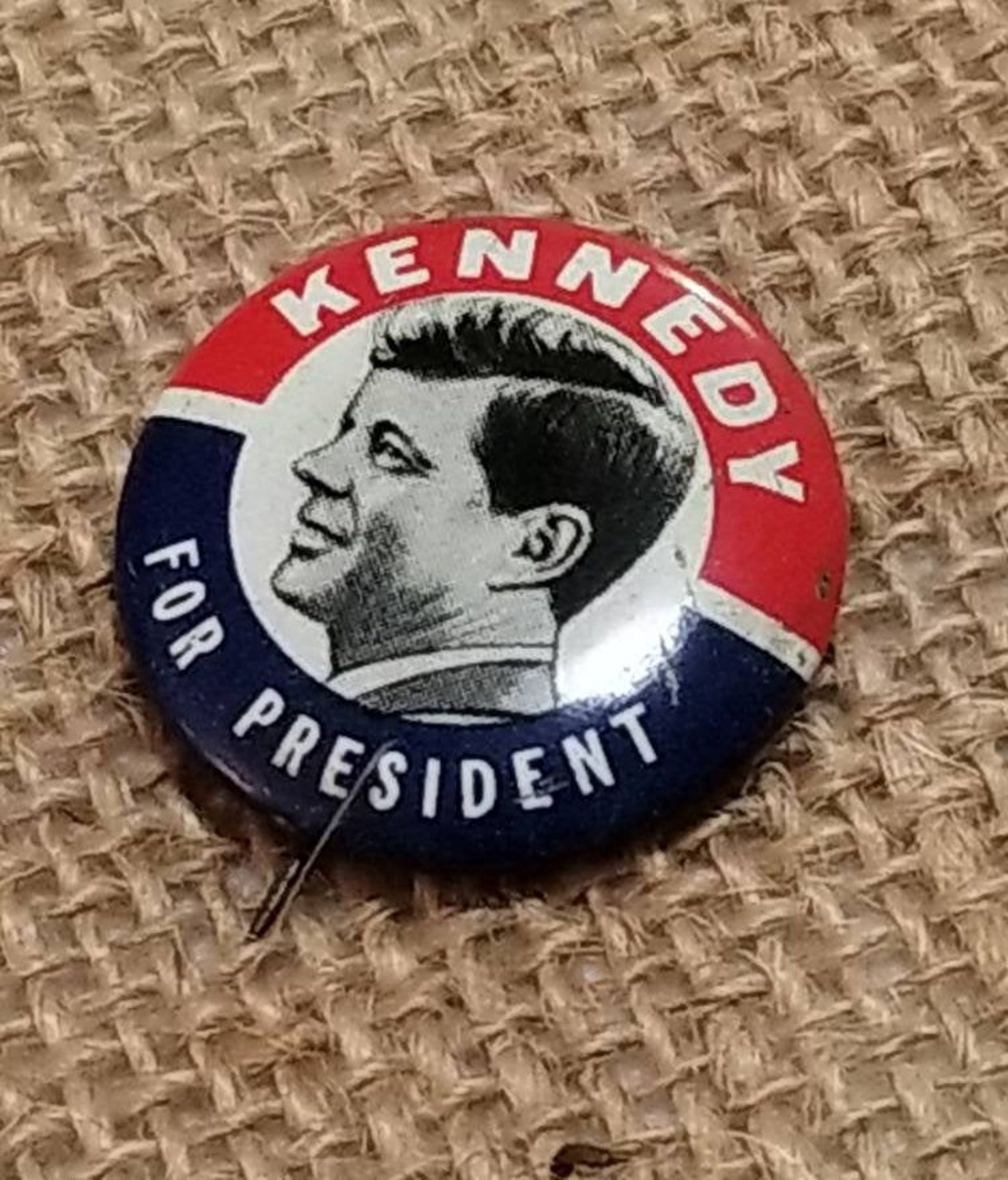 John F Kennedy JFK Campaign Pinback Button Kennedy For Etsy
