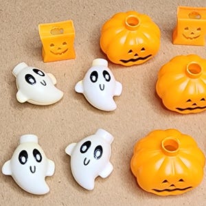12 Vintage Halloween Light Covers: Ghost, Jack O' Lantern, 1984