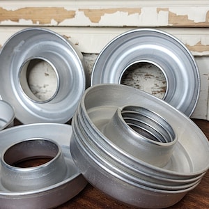 Vintage Aluminum Doughnut Molds: Miniature Bundt Cake Tins (Set of 8)