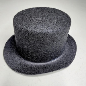 Miniature Black Felt Top Hat: Crafting, Doll, Snowman Hat (8x7.5x3.25&quot;)