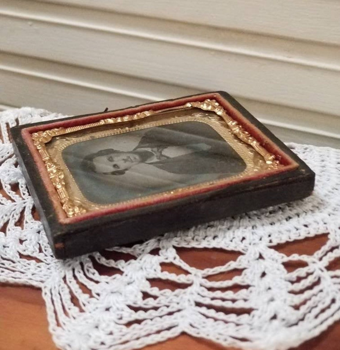 Antique Photo Portrait Antique Civil War Era Picture Frame Etsy