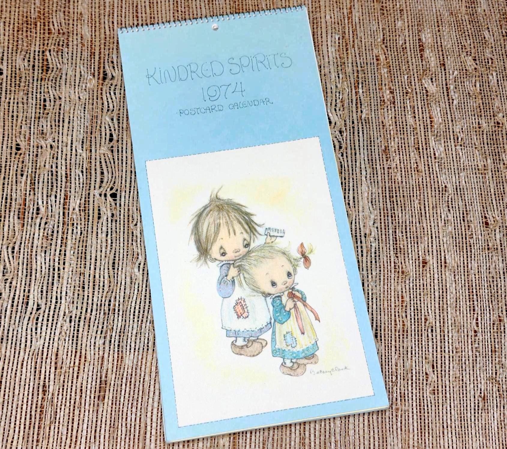 Vintage 1974 Betsey Clark Postcard Calendar: Kindred Spirits Card