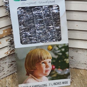 Vintage Christmas Tinsel Garland - Silver Garland - Vintage Garland - Double-Glo Tinsel Garland - 21 Feet