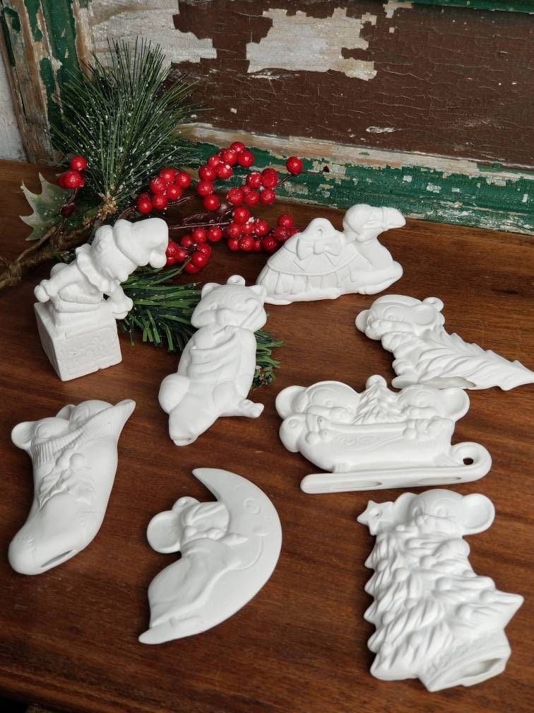 ready to paint ceramic christmas ornaments