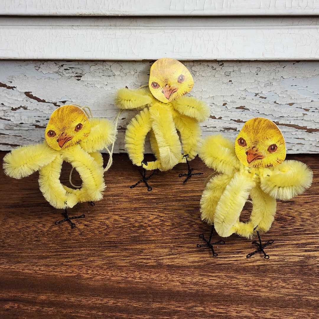 Bump Chenille Chick Ornaments Chenille Easter Chick Ornament Etsy