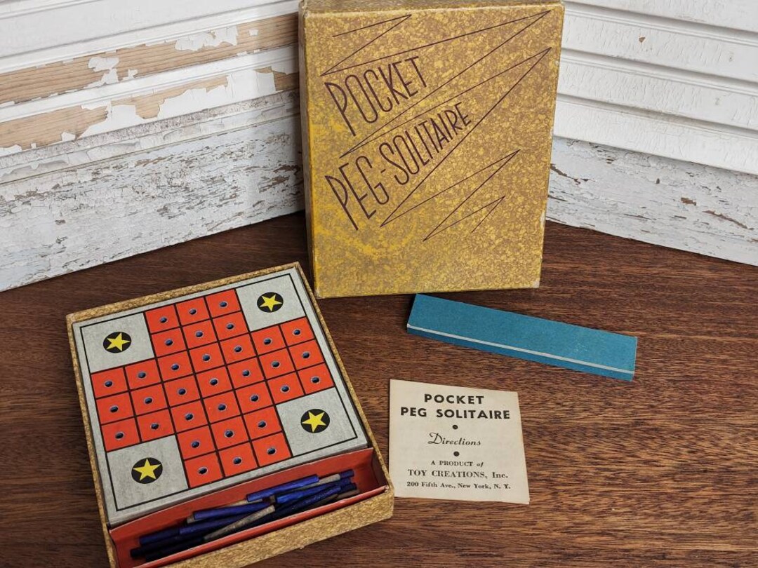 Vintage Pocket Peg Solitaire Game Vintage Game Travel Etsy