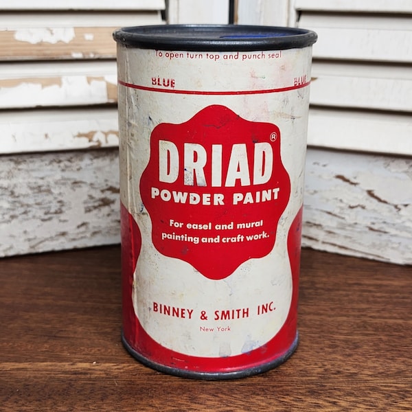 Vintage Dry Paint - DRIAD Blue Powder Tempera Paint - Binney & Smith Inc, New York - Vintage School Paint - Dry Paint - Artist Studio - Art