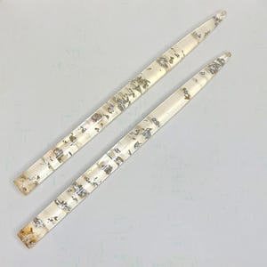 Clear Lucite Candle With Silver Flakes - Mid-Century Candle - Silver Flake Lucite Taper Candle - Metallic Taper Candles - 11.25&quot;