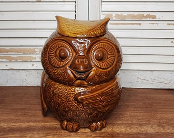 Vintage Owl Cookie Jar - Vintage McCoy USA Brown Owl Cookie Jar - McCoy Owl Cookie Jar - Woodsy Owl Cookie Jar - Brown Owl USA 204