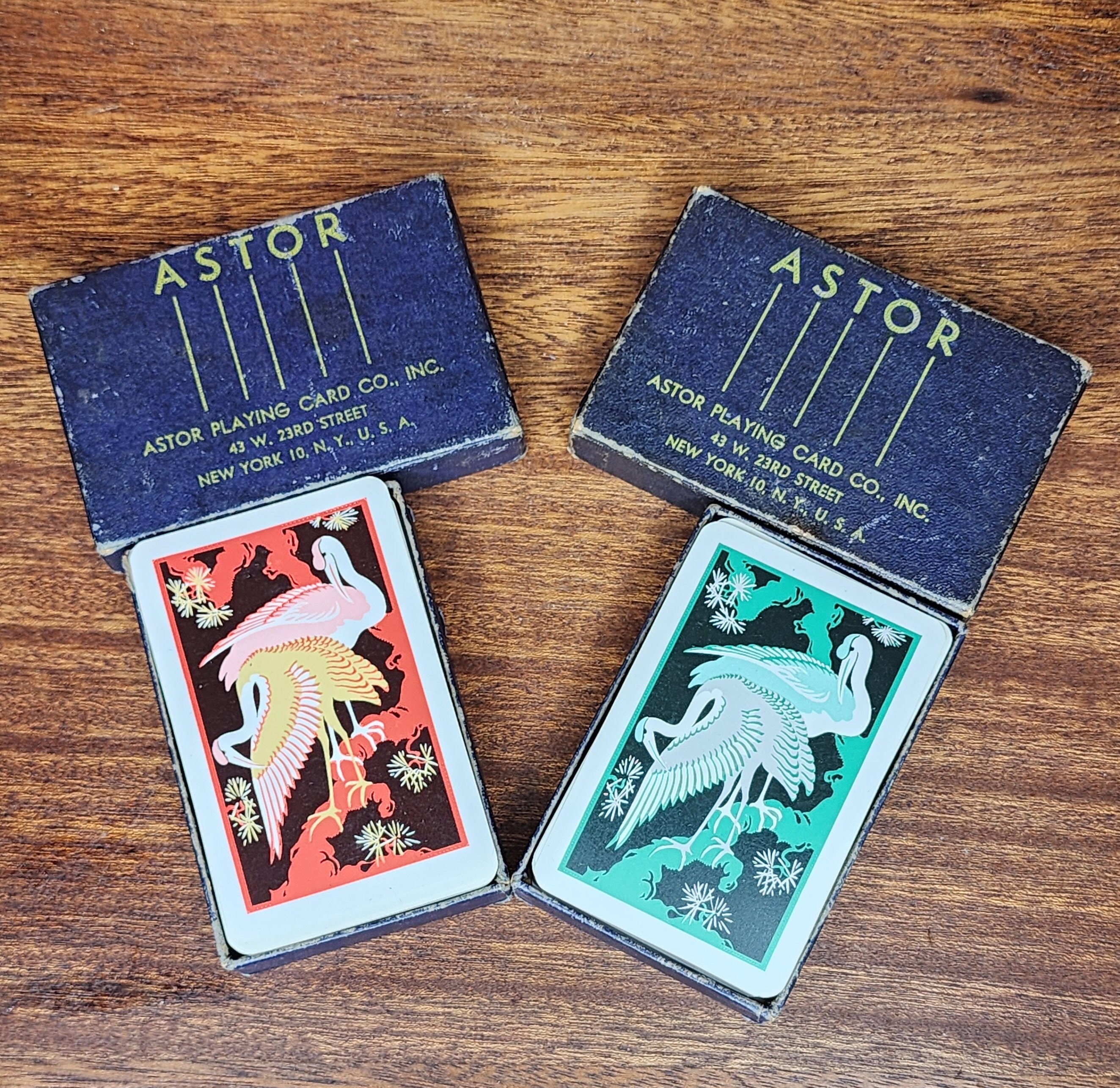 【レアデック】52 Zoo Playing Cards 2種 Vintage Double Deck Heron Playing Cards - Orange and Teal