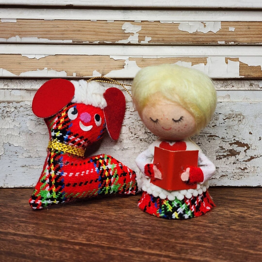 Vintage Christmas Ornaments Made in Japan Felt Christmas Ornaments