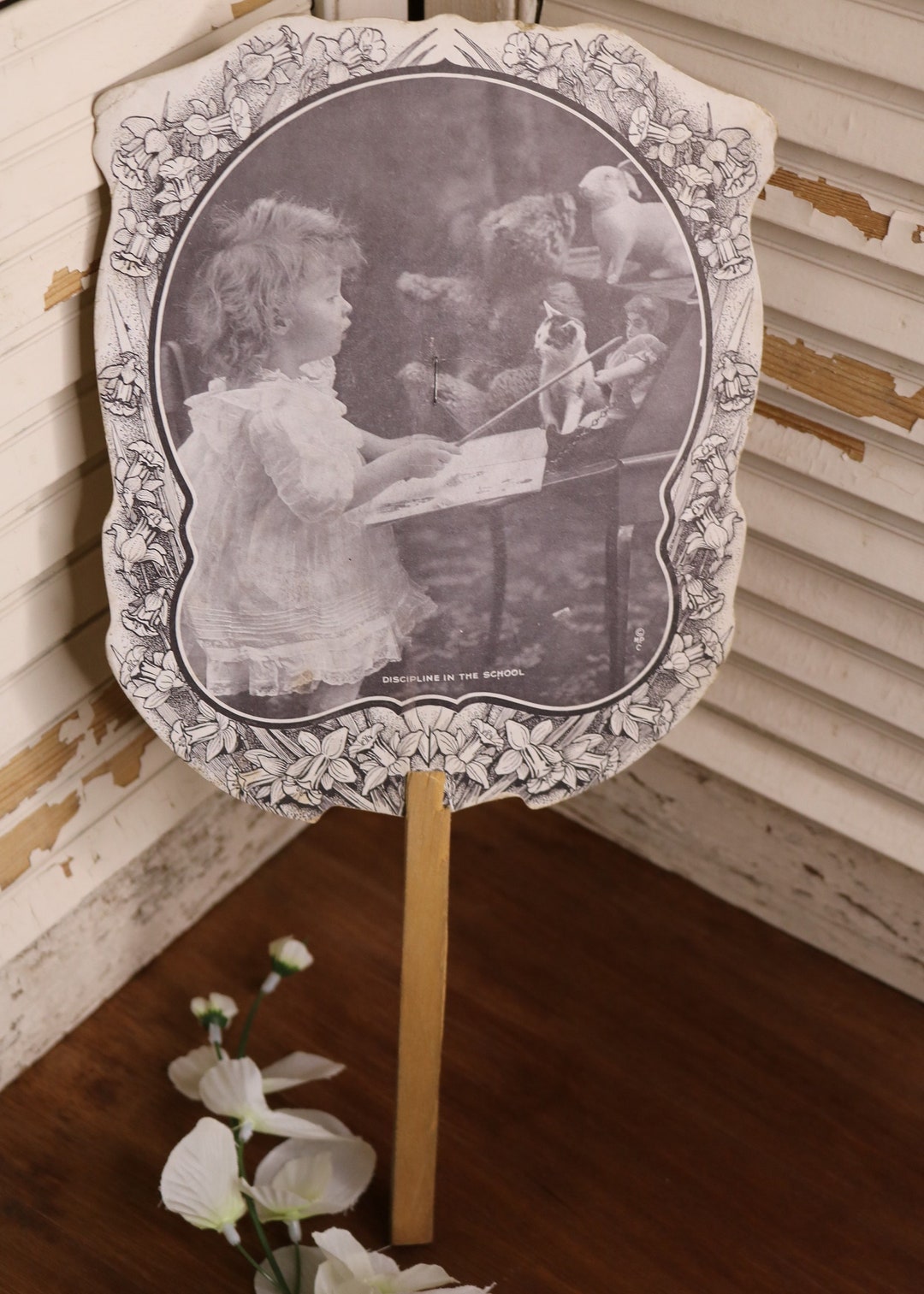 Antique Hand Fan Advertising Hand Fan Discipline in the Etsy