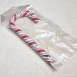 Vintage Candy Cane Ornament - Candy Ornament - Ribbon Candy Cane Ornament - 8&quot;