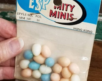 Vintage Miniature Eggs - Vintage Easter Miniatures - Miniature Pastel Eggs - ESP MITY MINIS - Miniature Colored Eggs - Micro Mini Eggs