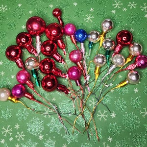 Vintage Christmas Bauble Picks: Mercury Glass & Plastic, Aged Patina