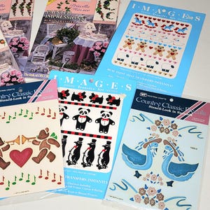 Vintage Rub On Transfers - Stencil Rub Ons - Transfer Art - MEYERCORD Transfers - Stencil Decals
