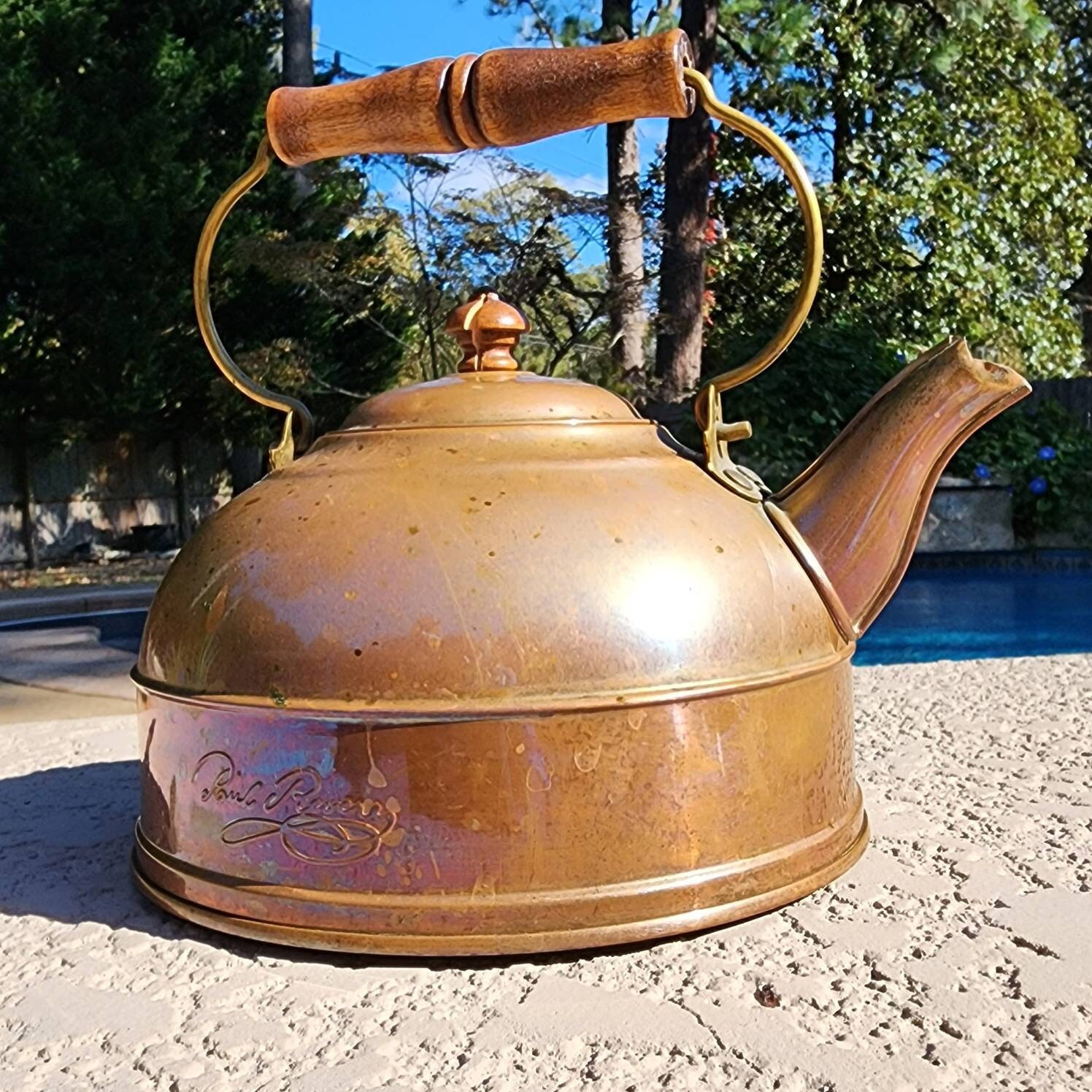 Antique copper and brass tea kettle – Paul Madden Antiques