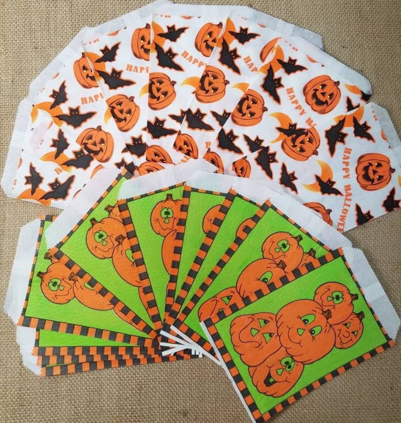 Vintage Halloween Treat Bags Halloween Trickortreat Bags Etsy UK