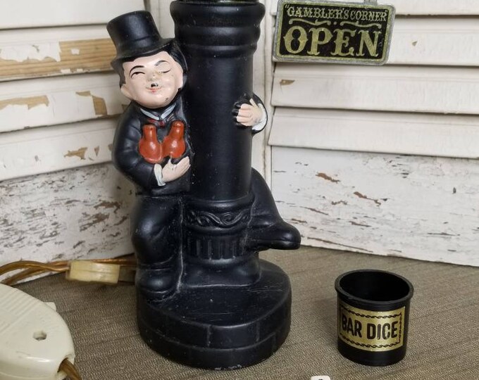 Vintage Bar Globe Lamp Charlie Chaplin Drunkard on Bar Lamp Vintage Bar