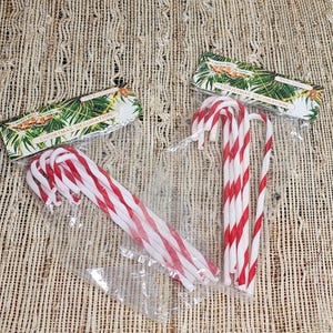 Vintage Candy Cane Ornaments - Candy Ornaments - Hong Kong - Liberty Bell Christmas Candy Canes