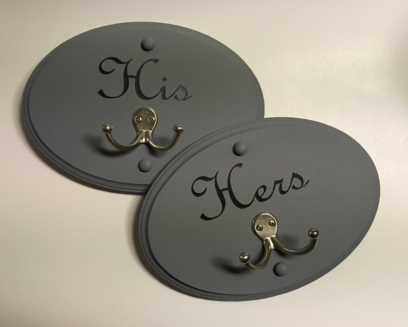 His and Hers Towel or Robe Hooks set of 2 Etsy