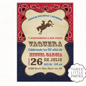 Cowboy Invito Inglese O Spagnolo Fiesta Vaquera Invitacion Etsy