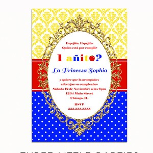 Faux Glitter Snow White Invitation Invitacion De Blanca Etsy