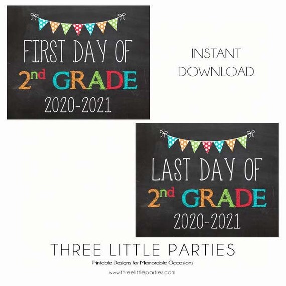 Girl Or Boy First Day Of School Sign 2nd Grade 8x10 Instant Etsy