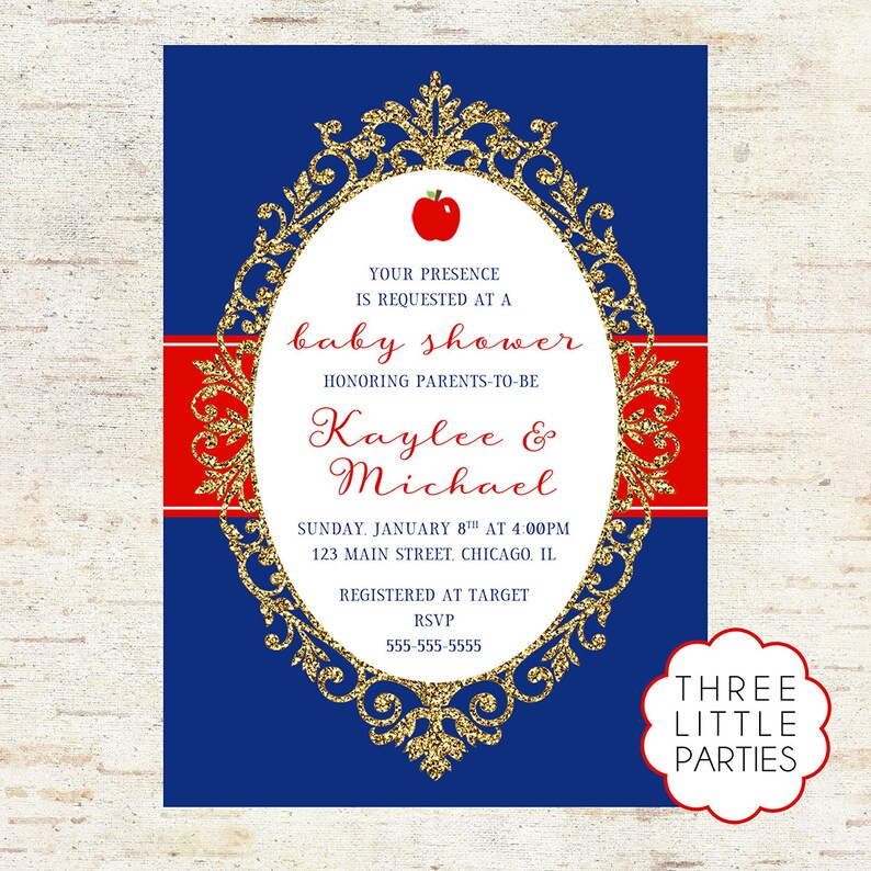 Snow White Baby Shower Invitation Apple Baby Shower Etsy Snow White Baby Shower Invitation Apple Baby Shower Etsy