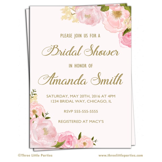 Bridal Shower Invitation Rehearsal Dinner Invitation Printable