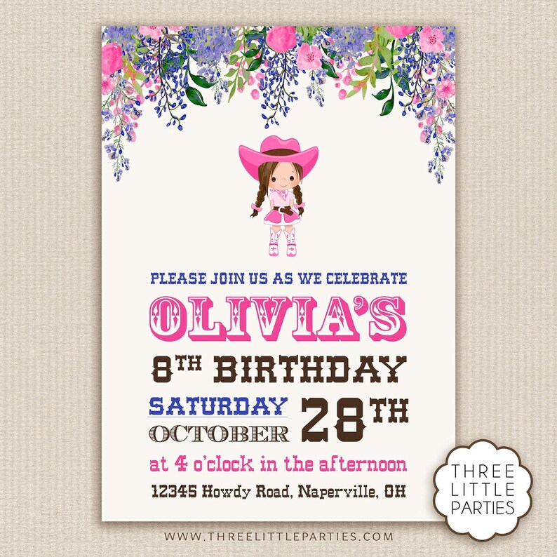Spanish Cowboy Invitation Invitación Fiesta Vaquera Español Etsy