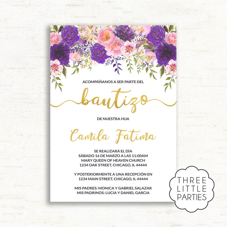 personalized baptism invitation