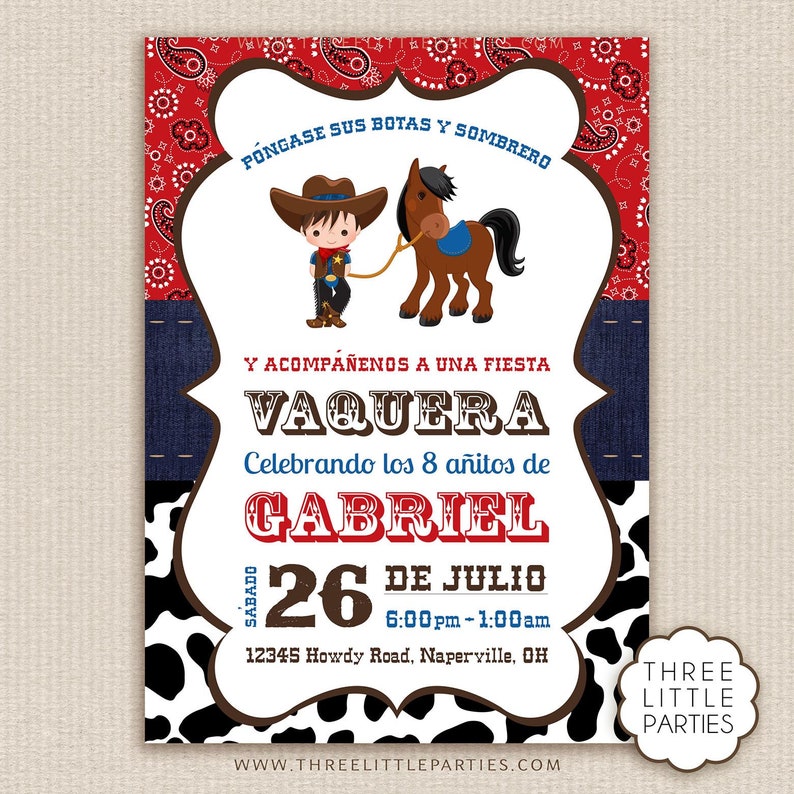 Invitacin Imprimible Fiesta Pequea Vaquerita N3 Fiesta Infantil